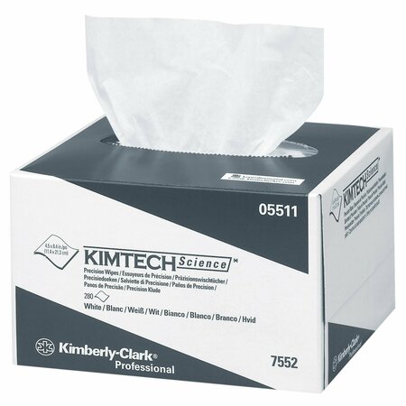 KIMBERLY-CLARK KIMTECH SCIENCE Precision Wipes White 4.4 in. x 8.4 in. Tissue Wipers, 60PK 5511